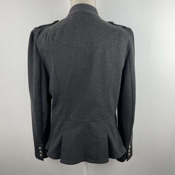 INC INTERNATIONAL CONCEPTS Women's Military Style Ponte Knit Jacket Large Gray - Picture 2 of 16